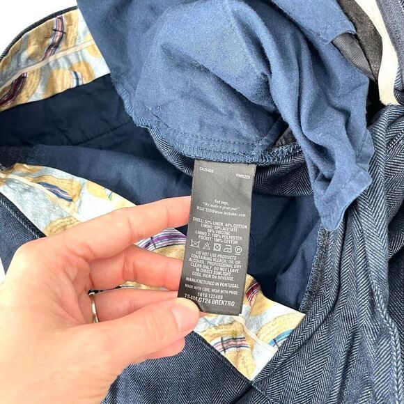 Ted Baker Brektro linen blend pants Size‎ 32R navy blue - Picture 11 of 11